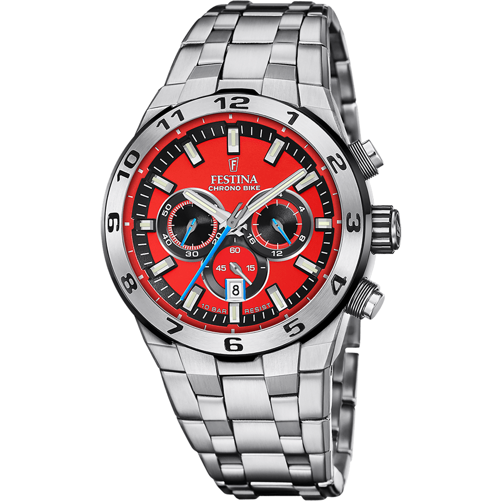 Orologio da Uomo Festina Chrono Bike Rosso con Cinturino in Acciaio