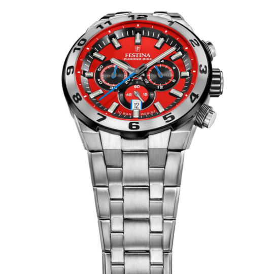 Orologio da Uomo Festina Chrono Bike Rosso con Cinturino in Acciaio