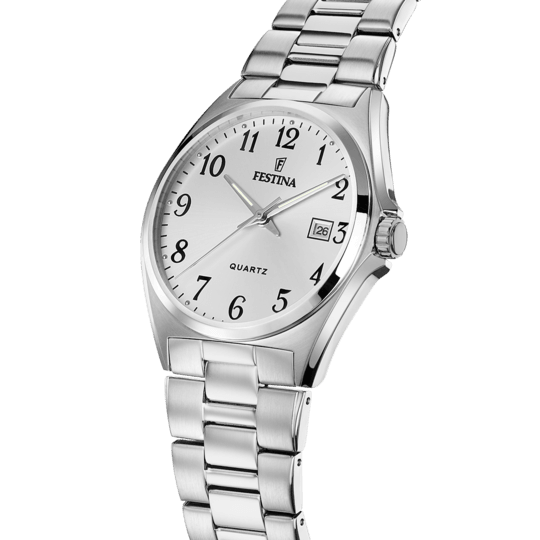 OROLOGIO FESTINA BIANCO CON CINTURINO IN ACCIAIO, UOMO