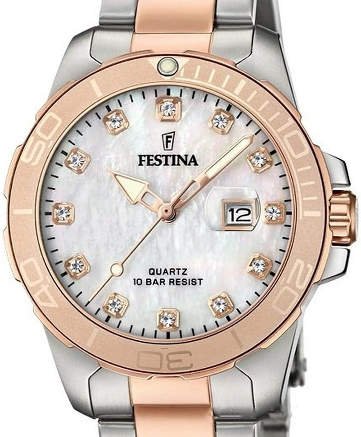 OROLOGIO FESTINA BOYFRIEND COLLECTION F20505/1 MADREPERLA CINTURINO ACCIAIO, DONNA