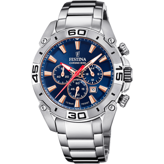 OROLOGIO FESTINA CHRONO BIKE 2021 F20543/4 BLU CINTURINO IN ACCIAIO, UOMO
