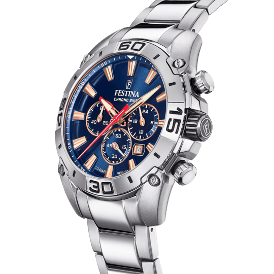 OROLOGIO FESTINA CHRONO BIKE 2021 F20543/4 BLU CINTURINO IN ACCIAIO, UOMO