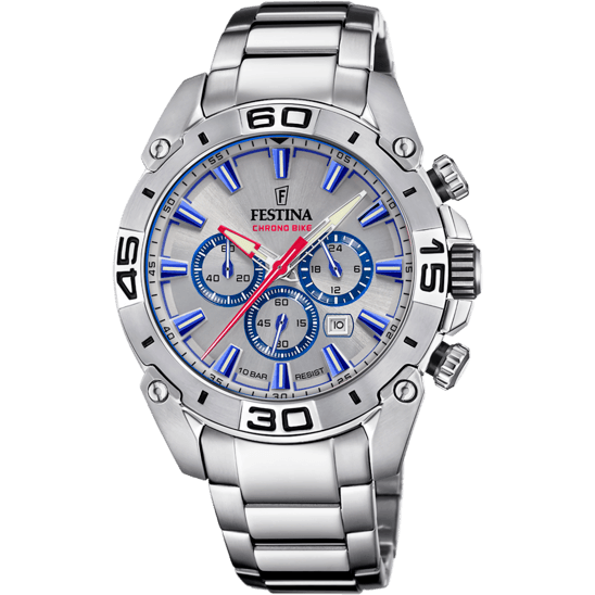 OROLOGIO FESTINA CHRONO BIKE F20543/1 GRIGIO ARGENTO CINTURINO IN ACCIAIO, UOMO