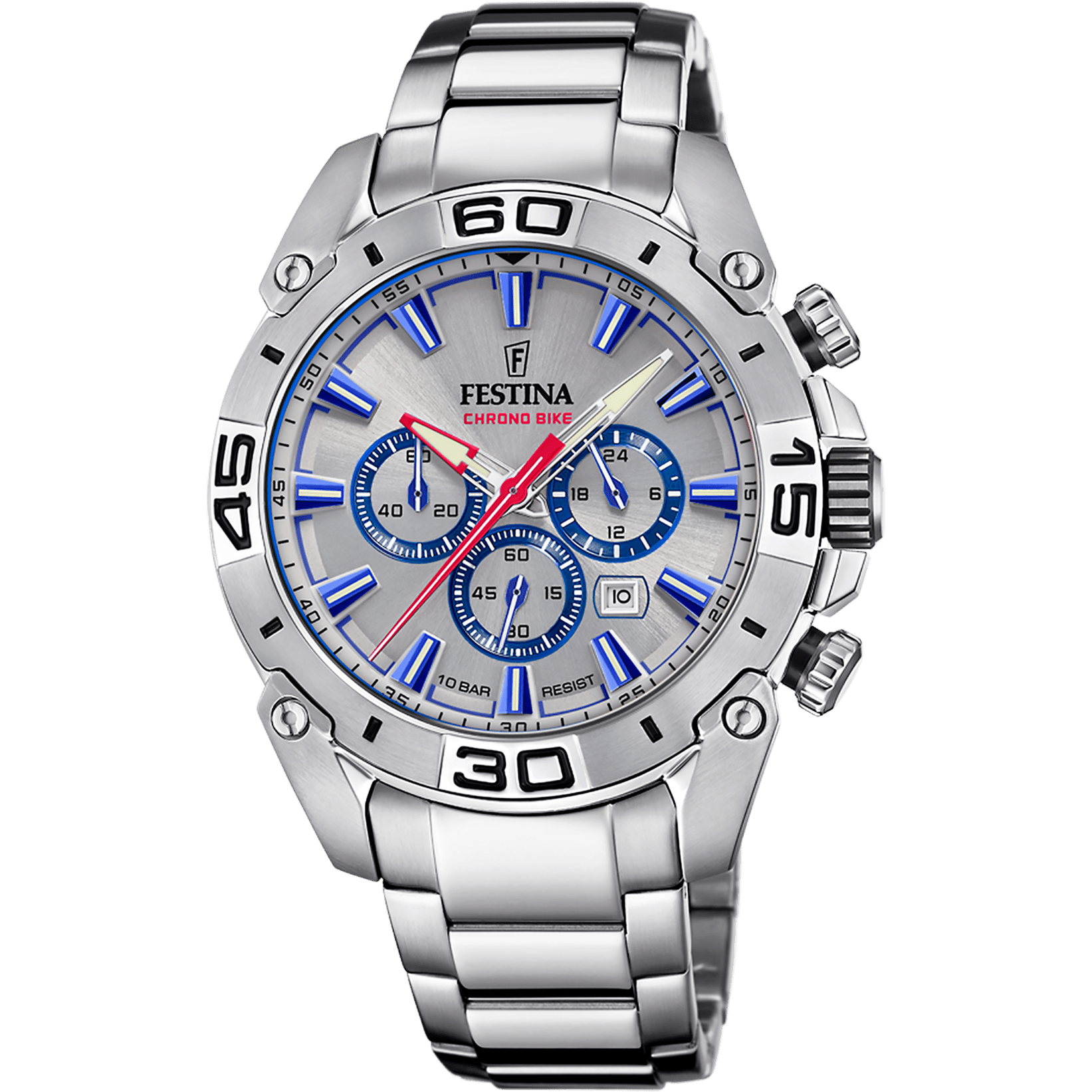 OROLOGIO FESTINA CHRONO BIKE F20543/1 GRIGIO ARGENTO CINTURINO IN ACCIAIO, UOMO