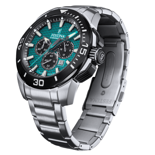 OROLOGIO FESTINA CHRONO BIKE F20641/3 VERDE CON CINTURINO IN ACCIAIO INOSSIDABILE 316L, UOMO.