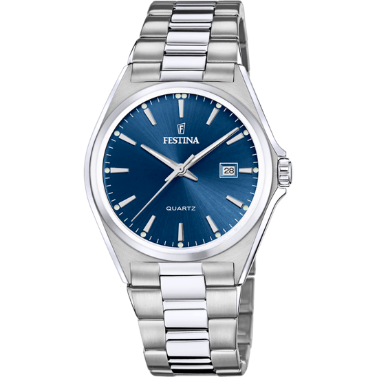 OROLOGIO FESTINA CLASSICO IN ACCIAIO BLU CON CINTURINO IN ACCIAIO, UOMO