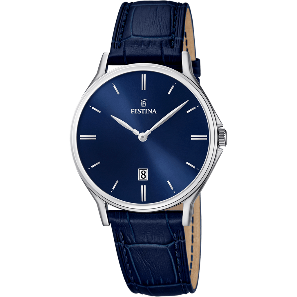 OROLOGIO FESTINA CLASSICS F16745/3 BLU CON CINTURINO IN PELLE, UOMO