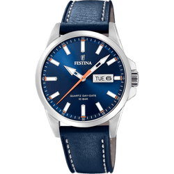 OROLOGIO FESTINA CLASSICS F20358/3 BLU CINTURINO IN PELLE, UOMO
