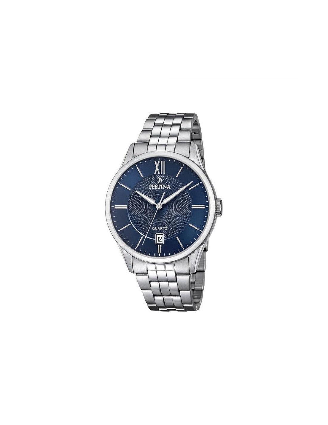 OROLOGIO FESTINA CLASSICS F20425/2 AZZURO BRACCIALE IN ACIAIO, UOMO