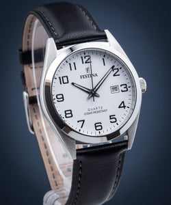 OROLOGIO FESTINA CLASSICS F20446/1 BIANCO CINTURINO IN PELLE, UOMO