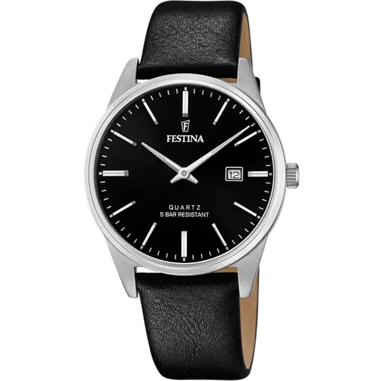 OROLOGIO FESTINA CLASSICS F20512/4 NERO CINTURINO IN PELLE, UOMO