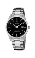 OROLOGIO FESTINA COLLEZIONE ACCIAIO CLASSICO F20511/4 COLORE NERO, BRACCIALE IN ACCIAIO, UOMO