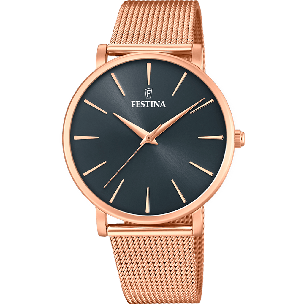 OROLOGIO FESTINA COLLEZIONE BOYFRIEND NERO CINTURINO IN ACCIAIO, DONNA