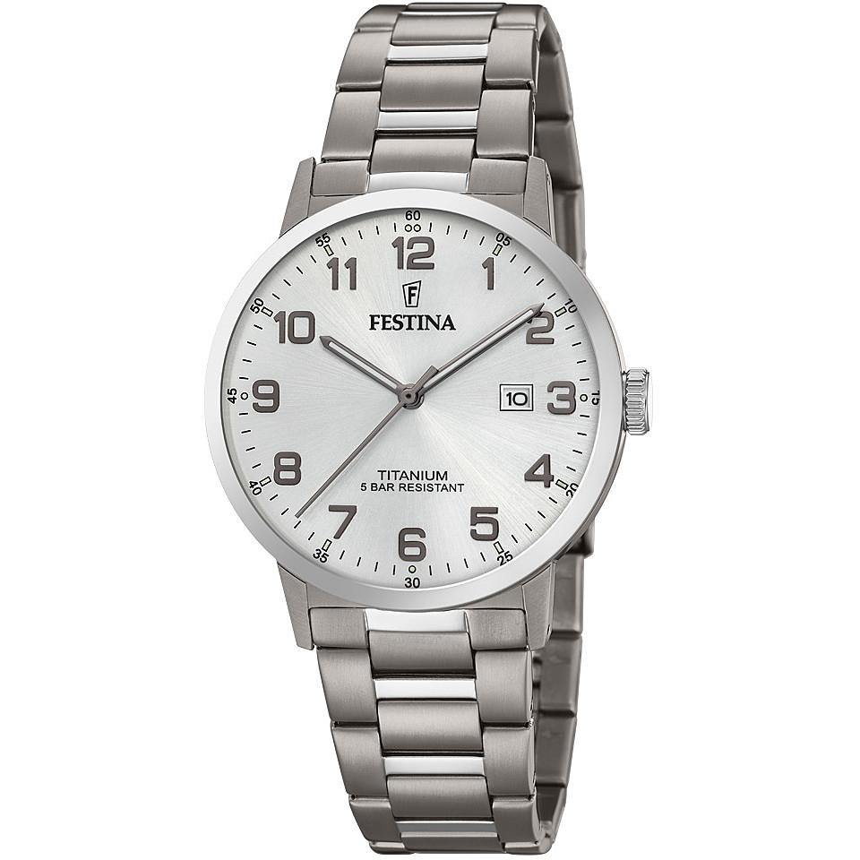 OROLOGIO FESTINA COLLEZIONE CALENDARIO TITANIO F20435/1 COLORE ARGENTO, BRACCIALE IN TITANIO, UOMO