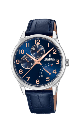 OROLOGIO FESTINA COLLEZIONE MULTIFUNZIONE F20278/B, CINTURINO IN PELLE, UOMO