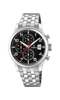 OROLOGIO FESTINA COLLEZIONE TIMELESS CRONOGRAFO F20374/6 COLORE NERO, BRACCIALE IN ACCIAIO, UOMO