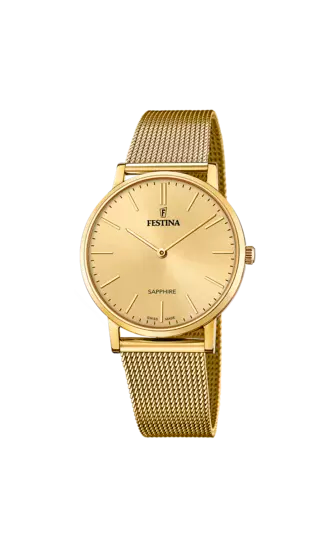 OROLOGIO FESTINA F20022/2 CHAMPAGNE CINTURINO IN ACCIAIO UOMO - OROLOGIO