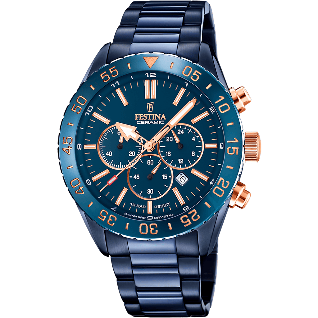 OROLOGIO FESTINA F20576/1 BLU CINTURINO IN ACCIAIO, UOMO