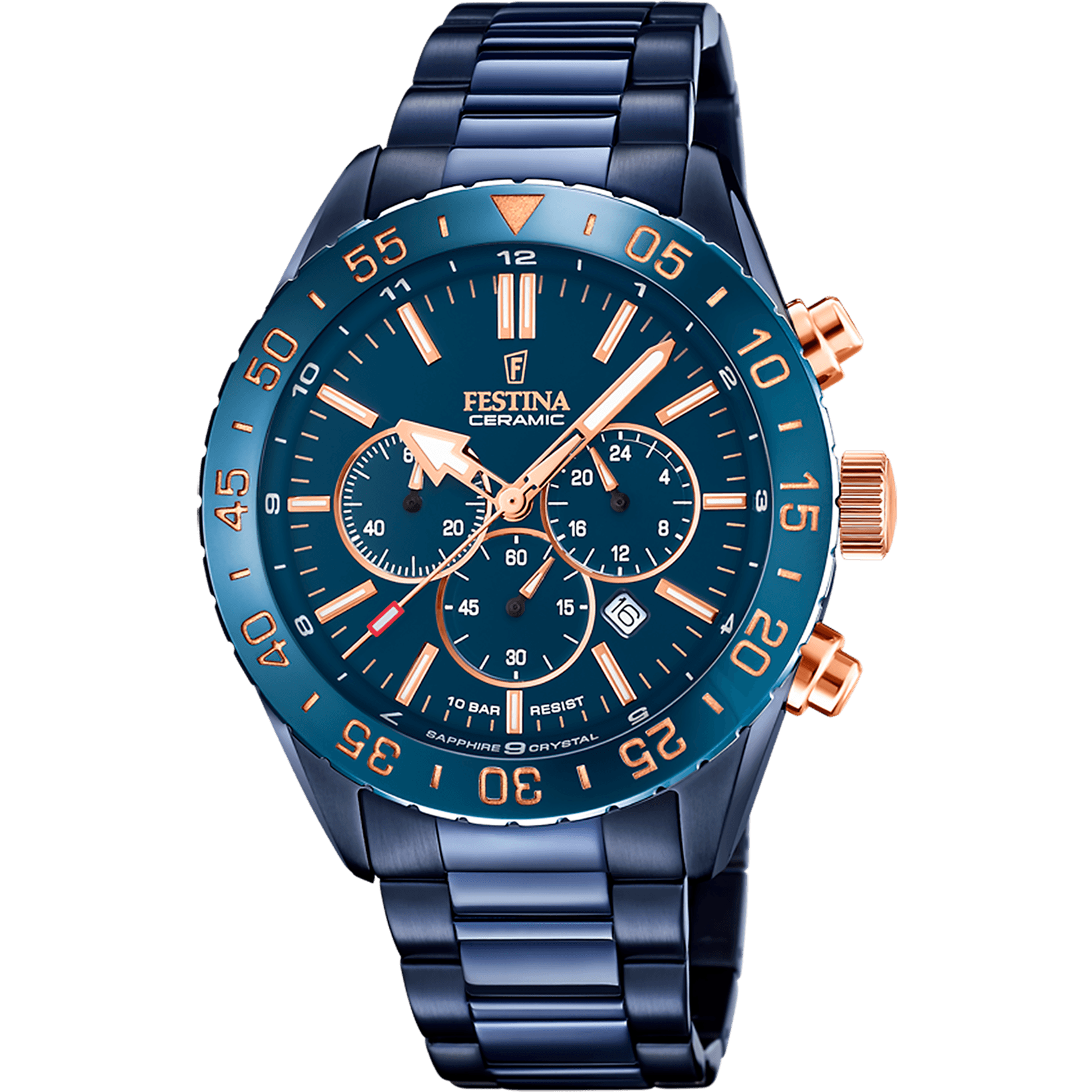 OROLOGIO FESTINA F20576/1 BLU CINTURINO IN ACCIAIO, UOMO