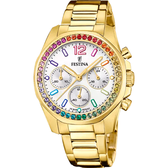 OROLOGIO FESTINA F20609/2 BLANCO CINGHIA ACCIAIO, DONNA