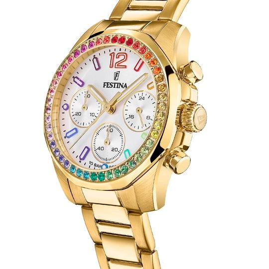 OROLOGIO FESTINA F20609/2 BLANCO CINGHIA ACCIAIO, DONNA