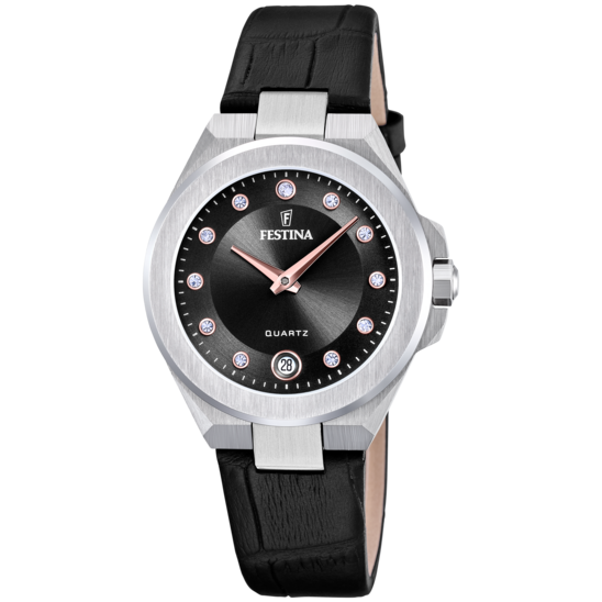 OROLOGIO FESTINA MADEMOISELLE F20701/5 NERO CINGHIA PELLE DONNA - OROLOGIO
