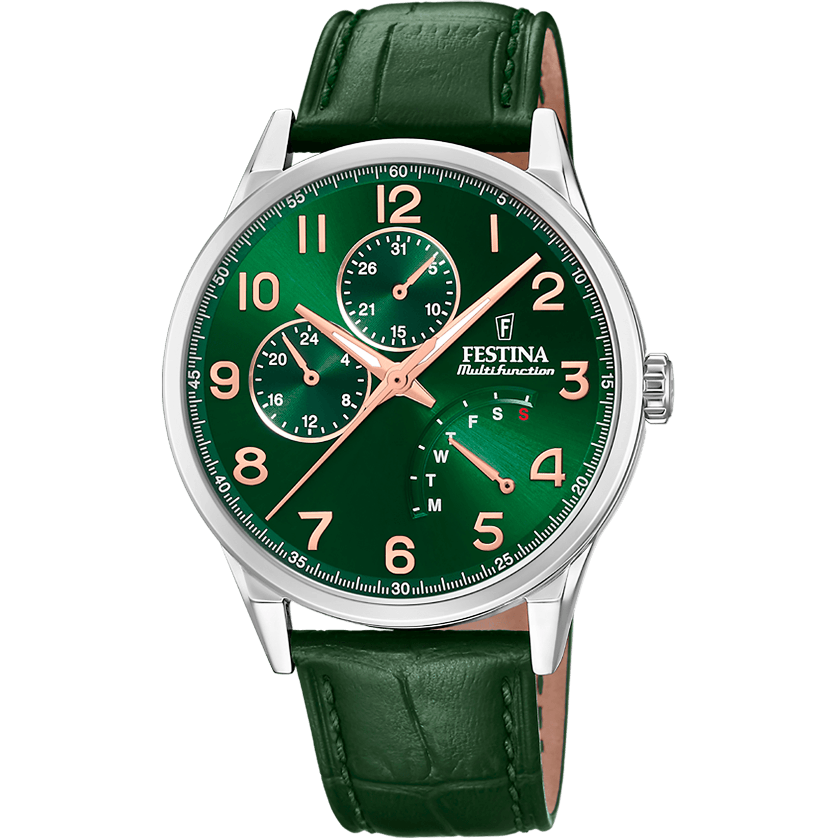 OROLOGIO FESTINA MULTIFUNCTION COLLECTION F20278/D VERDE CINGHIA PELLE, UOMO