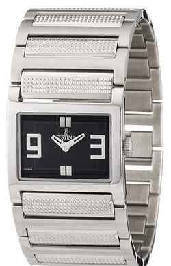 OROLOGIO FESTINA ,QUADRANTE NERO E ACCIAIO