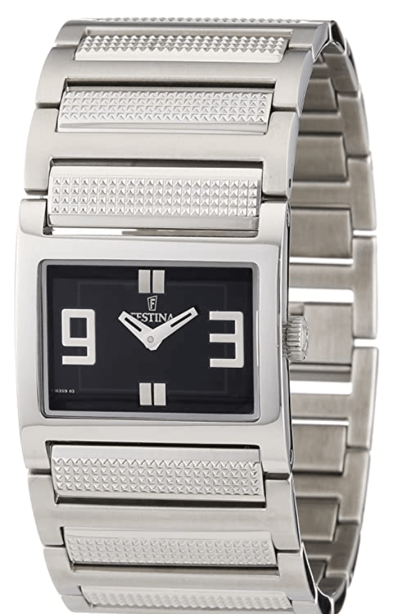 OROLOGIO FESTINA ,QUADRANTE NERO E ACCIAIO