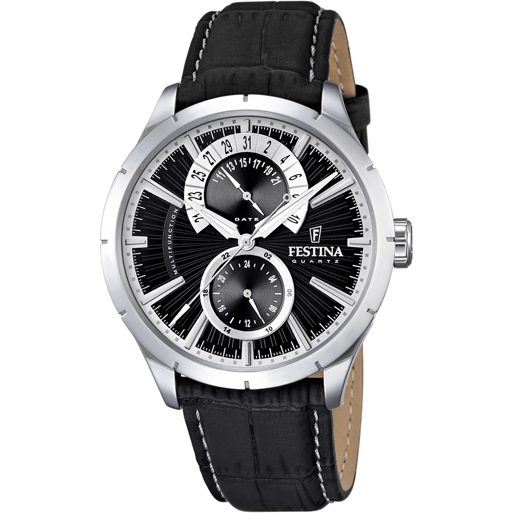 OROLOGIO FESTINA RETRO F16573/3 NERO CINTURINO IN PELLE, UOMO