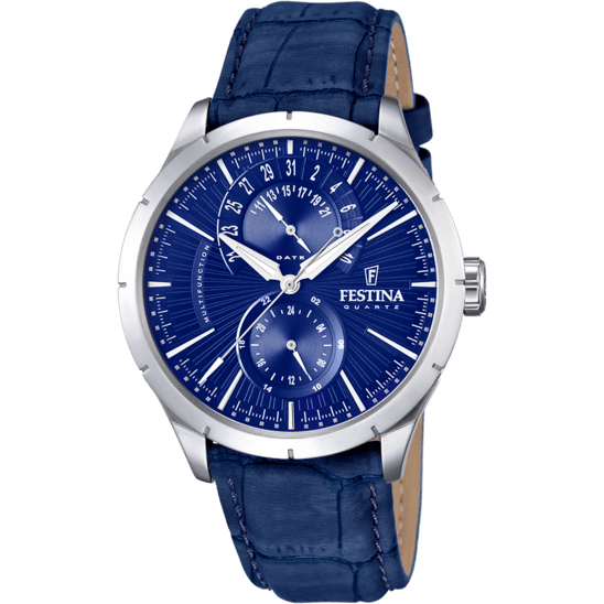 OROLOGIO FESTINA RETRO F16573/7 BLU CINTURINO IN PELLE, UOMO