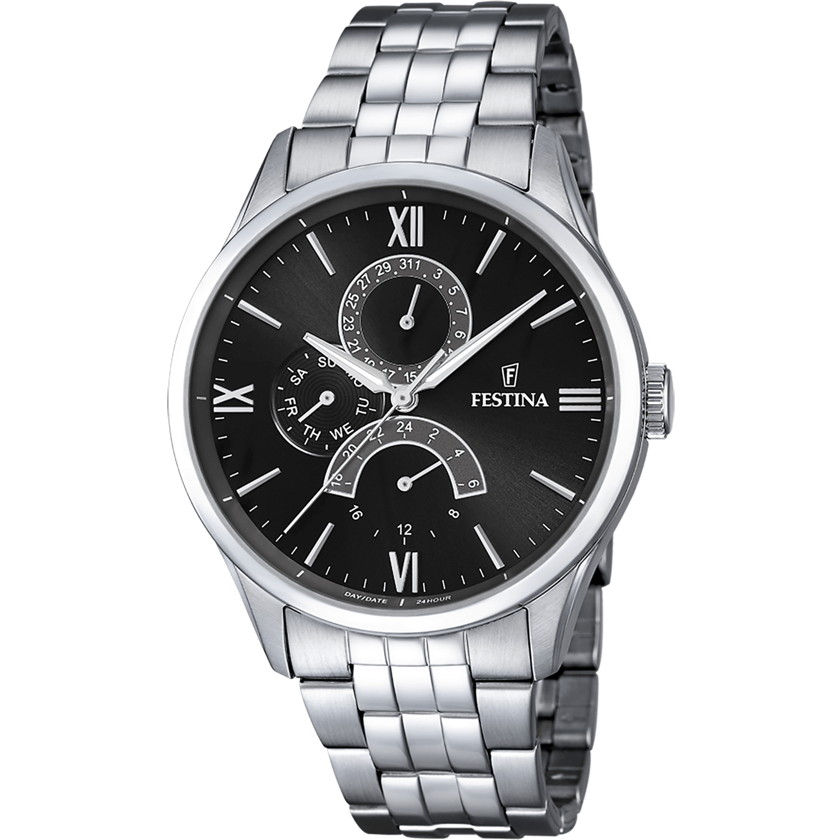 OROLOGIO FESTINA RETRO F16822/4 NERO CINTURINO IN ACCIAIO, UOMO