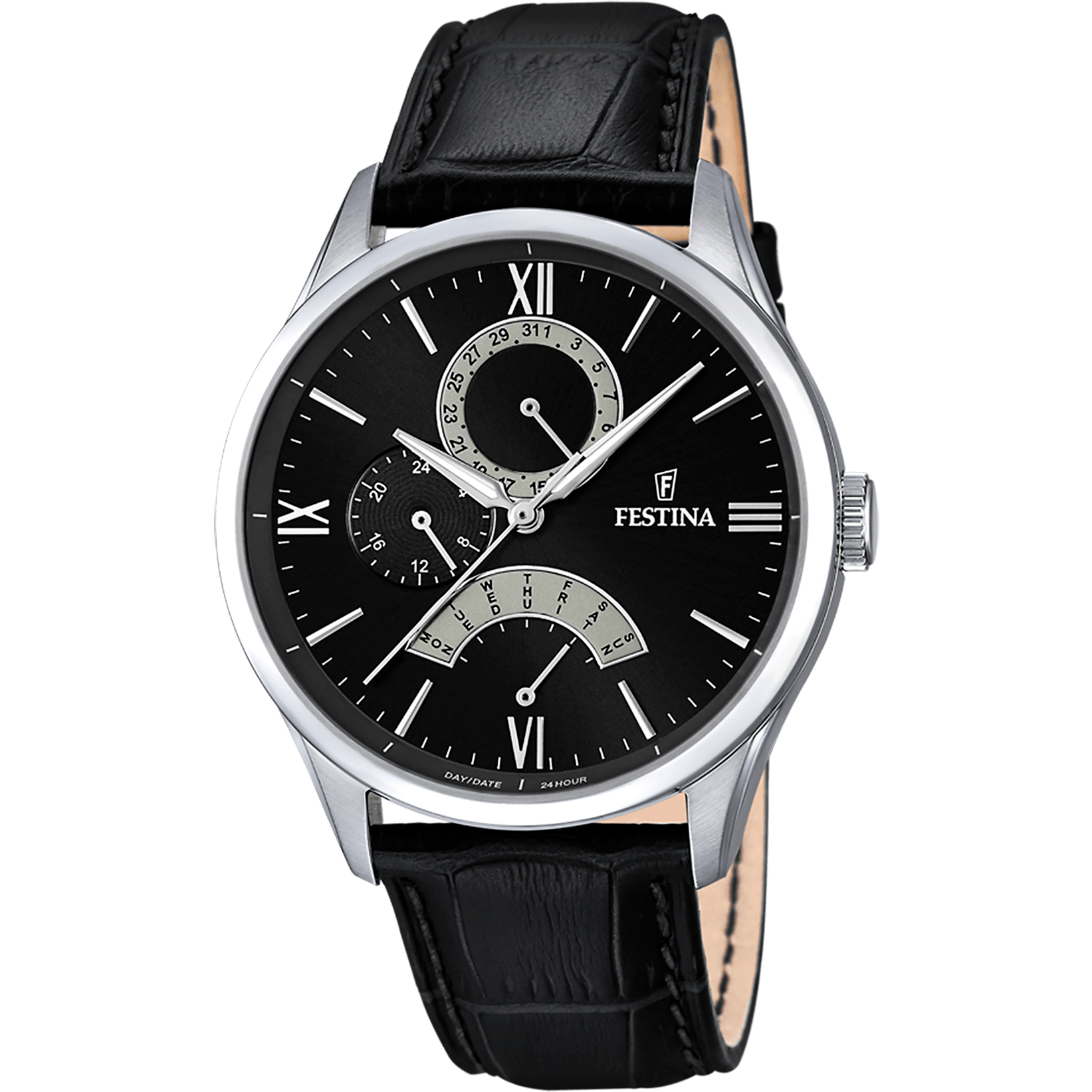 OROLOGIO FESTINA RETRO F16823/2 NERO CINTURINO IN PELLE, UOMO