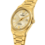 OROLOGIO FESTINA SWISS SWISS MADE BEIGE CINGHIA ACCIAIO INOSSIDABILE 316L, UOMO