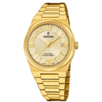 OROLOGIO FESTINA SWISS SWISS MADE BEIGE CINGHIA ACCIAIO INOSSIDABILE 316L, UOMO