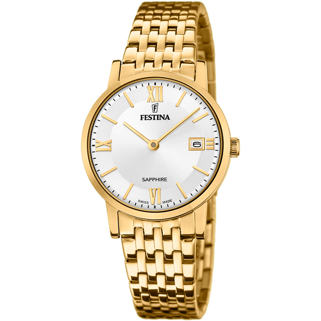 OROLOGIO FESTINA SWISS MADE F20021/1 ARGENTO CINTURINO ACCIAIO, DONNA