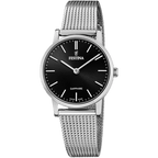 OROLOGIO FESTINA SWISS MADE NERO CINTURINO IN ACCIAIO, DONNA