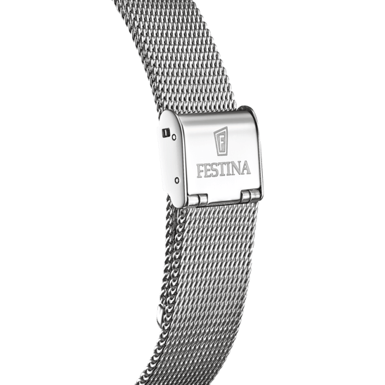 OROLOGIO FESTINA SWISS MADE NERO CINTURINO IN ACCIAIO, DONNA