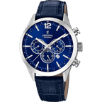 OROLOGIO FESTINA TIMELESS CHRONOGRAPH F20542/2 BLU CINTURINO IN PELLE, UOMO