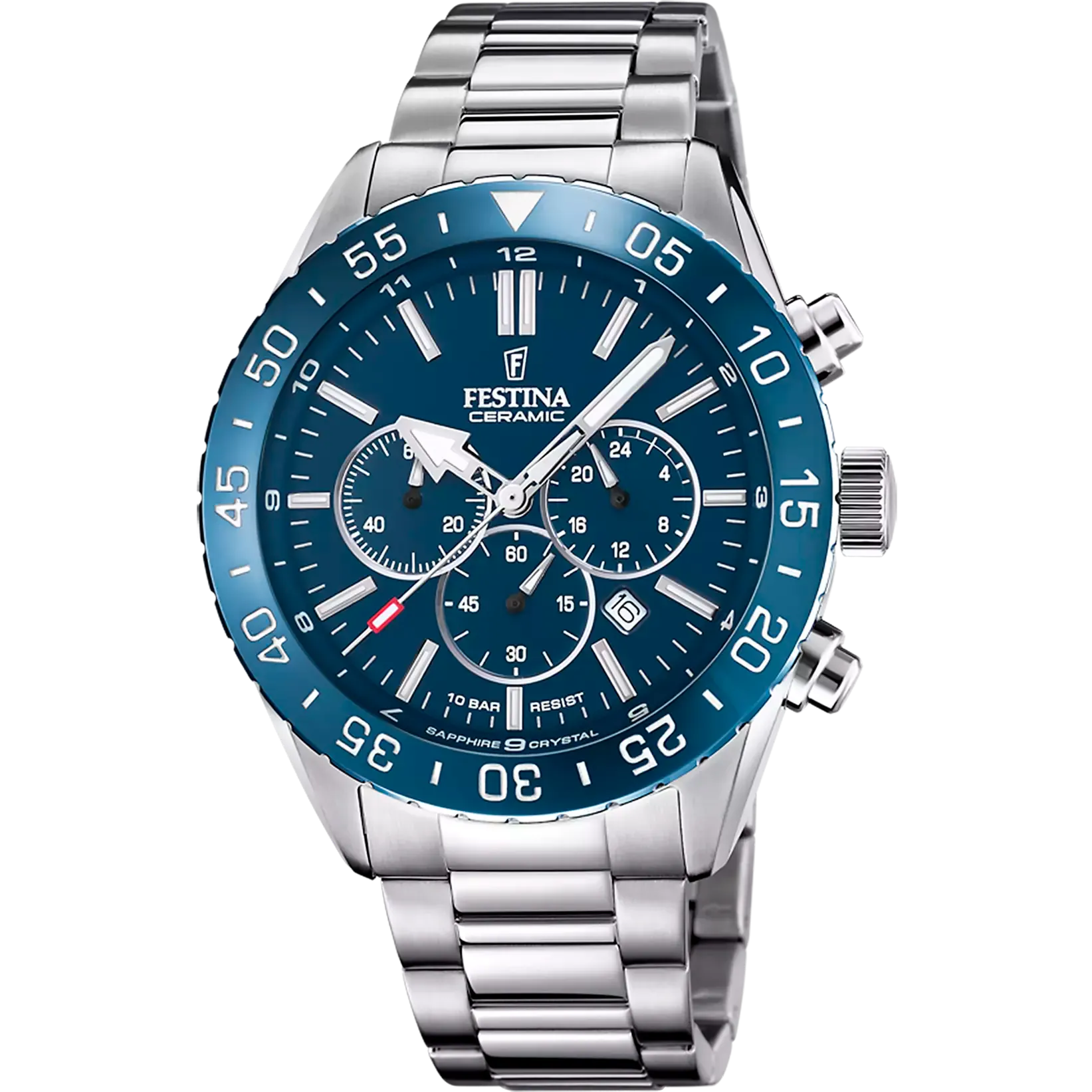 Orologio Festina Timeless Chronograph F20575/2 - Blu e Acciaio con Vetro Zaffiro - OROLOGIO