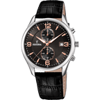 OROLOGIO FESTINA TIMELESS CHRONOGRAPH F6855/7 NERO CON CINTURINO IN PELLE, UOMO.
