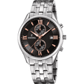 OROLOGIO FESTINA TIMELESS CHRONOGRAPH NERO CINTURINO IN ACCIAIO, UOMO