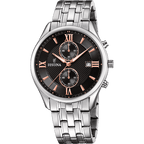OROLOGIO FESTINA TIMELESS CHRONOGRAPH NERO CINTURINO IN ACCIAIO, UOMO