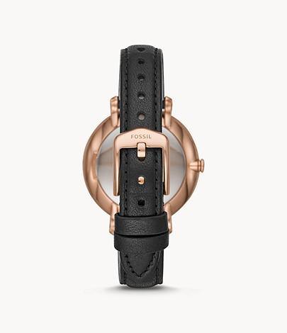 OROLOGIO FOSSIL JACQUELINE A TRE SFERE CON CINTURINO IN PELLE NERO CON FIORI