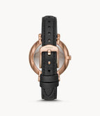 OROLOGIO FOSSIL JACQUELINE A TRE SFERE CON CINTURINO IN PELLE NERO CON FIORI