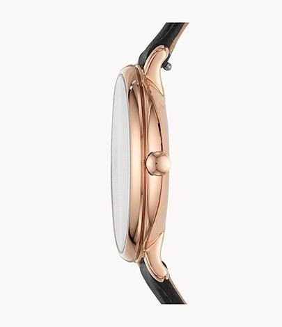 OROLOGIO FOSSIL JACQUELINE A TRE SFERE CON CINTURINO IN PELLE NERO CON FIORI