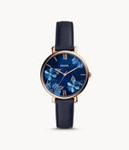 OROLOGIO JACQUELINE A TRE SFERE CON CINTURINO IN PELLE BLU NAVY