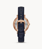 OROLOGIO JACQUELINE A TRE SFERE CON CINTURINO IN PELLE BLU NAVY