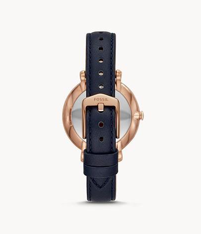 OROLOGIO JACQUELINE A TRE SFERE CON CINTURINO IN PELLE BLU NAVY