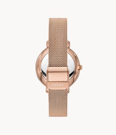 Orologio Jacqueline a tre sfere con datario e bracciale in acciaio tonalità oro rosa